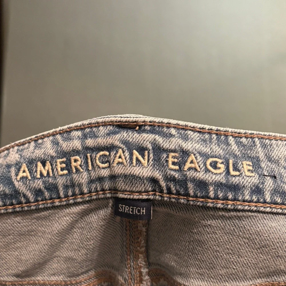 American Eagle Super Wide Leg Jeans Light Wash High Rise Sz 10 Reg Y2k Skater